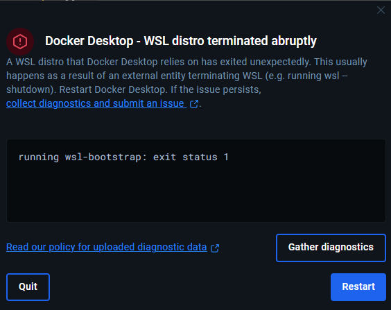 Docker Desktop wsl-bootstrap error